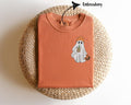 Embroidered Ghost with Iced Coffee Shirts Halloween Ghost Tshirts Cute Halloween Apparel Tee Halloween Graphic Tee – Warm & Stylish · Great Gift For Fans