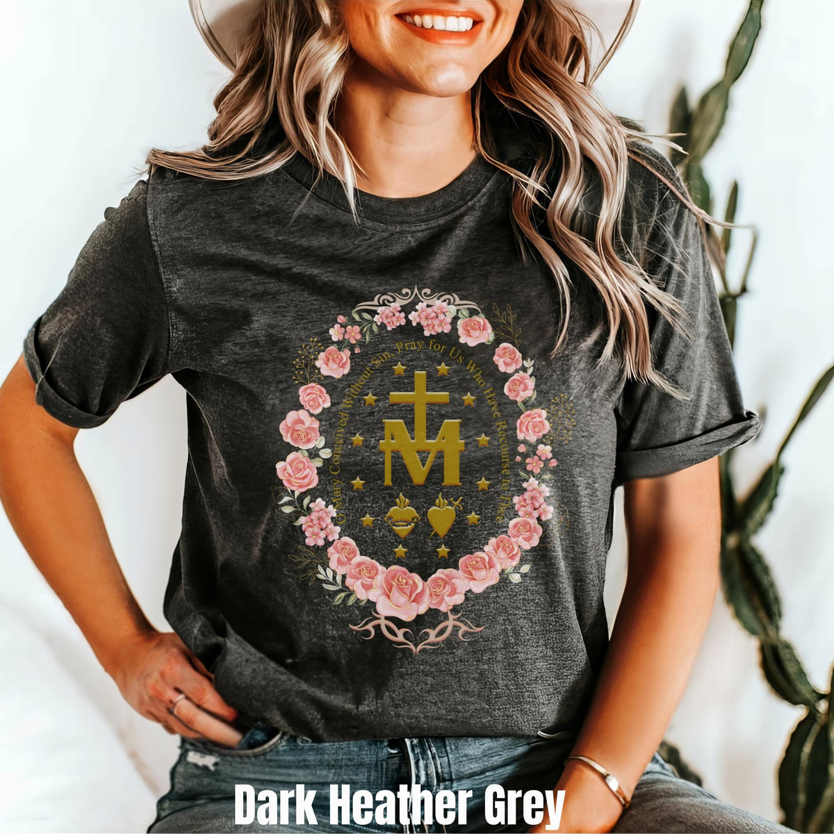 Marian Cross Catholic Shirt Virgin Mary Shirt Traditional Catholic Gift Miraculous Medal Shirt Christian Shirt Religious Gift for Women Graphic Tee – Cozy Vibes · Trending Graphic Apparel