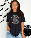 Just Waiting for Halloween Skeleton Shirt Distressed Halloween TShirt Grunge Distressed Graphic Tee Graphic Tee – Warm & Stylish · High-Quality Print
