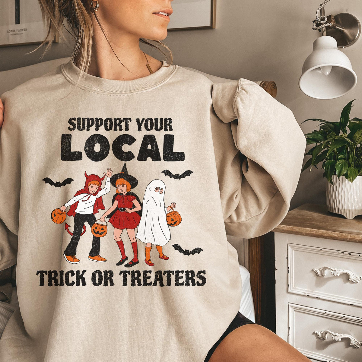 Support Your Local Trick or Treaters Sweatshirt Spooky Sweatshirt Spooky Season Sweatshirt Spooky Shirt Halloween Sweatshirt Sweatshirt – Bold Style · Perfect For Daily Wear