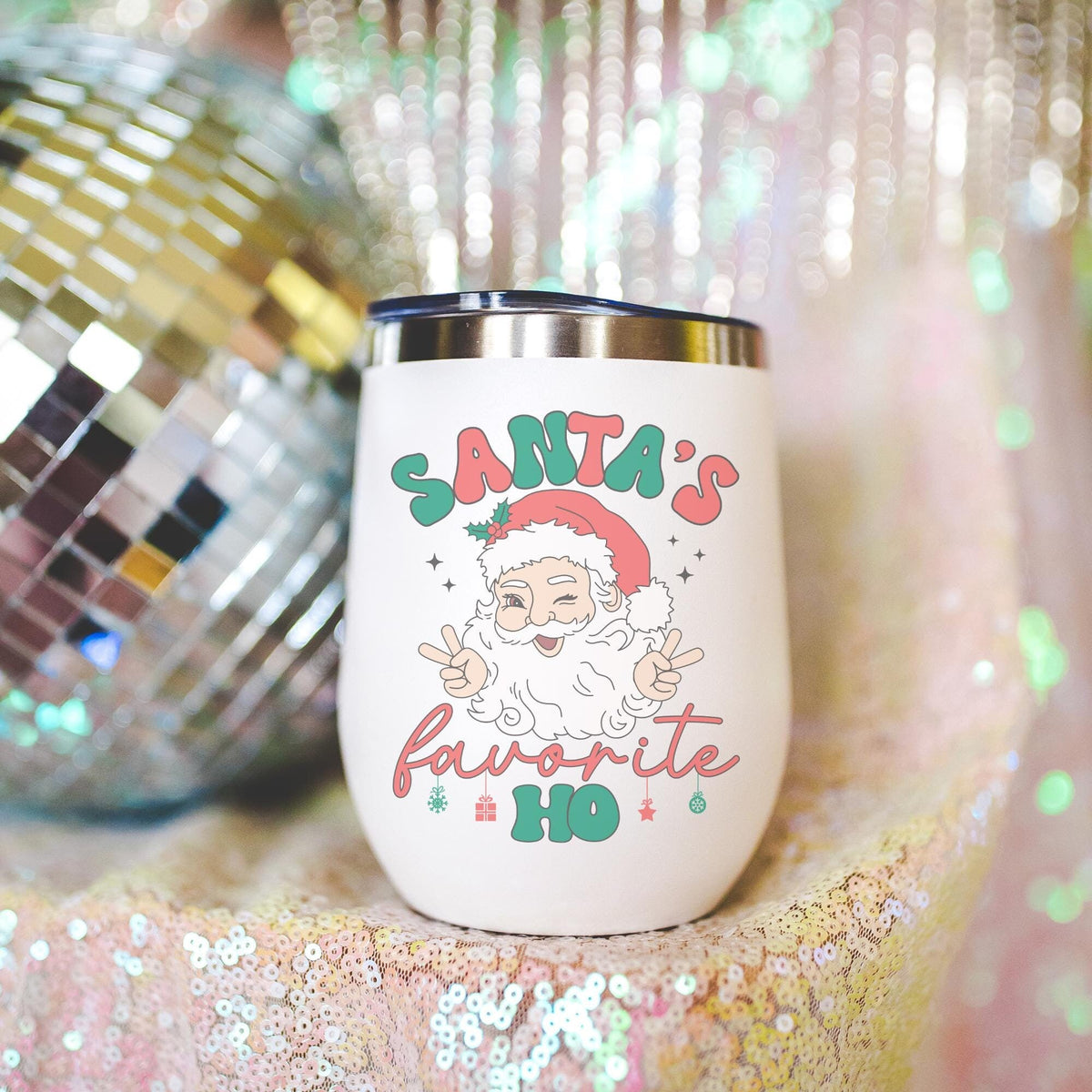 Santas Favorite Ho Wine Tumbler Cute Christmas Gift Secret Santa Gift Funny Santa Gift Funny Wine Tumbler Funny Christmas Gift Graphic Tee – Aesthetic Look · Perfect For Daily Wear