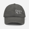 Football is my jam distressed Hat Football hat football lover hat gift for coach Graphic Tee – Soft Feel · Perfect For Daily Wear