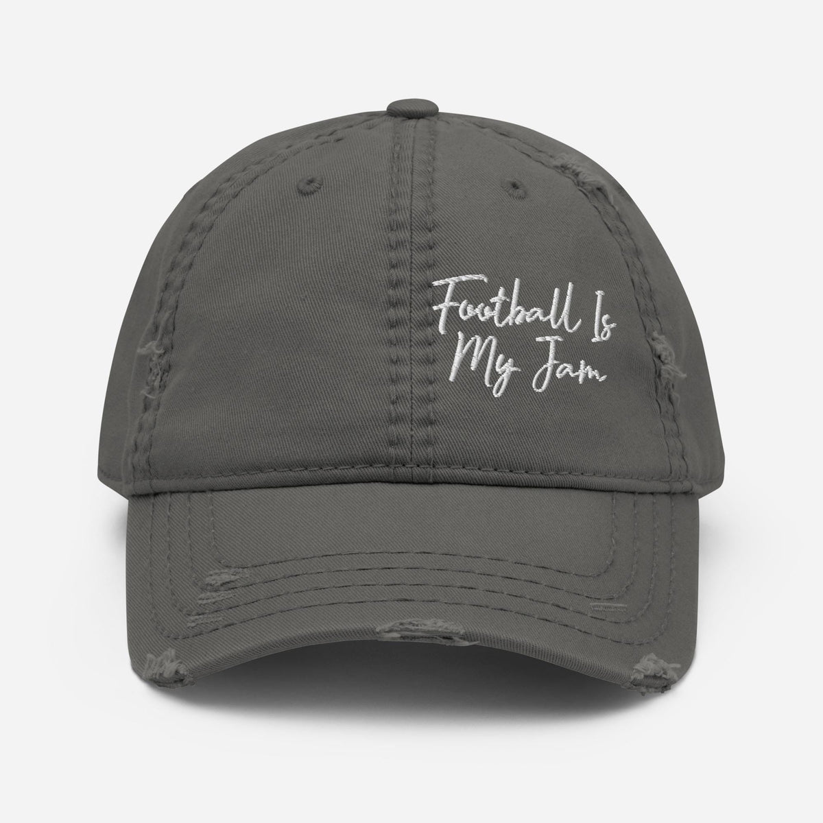 Football is my jam distressed Hat Football hat football lover hat gift for coach Graphic Tee – Soft Feel · Perfect For Daily Wear