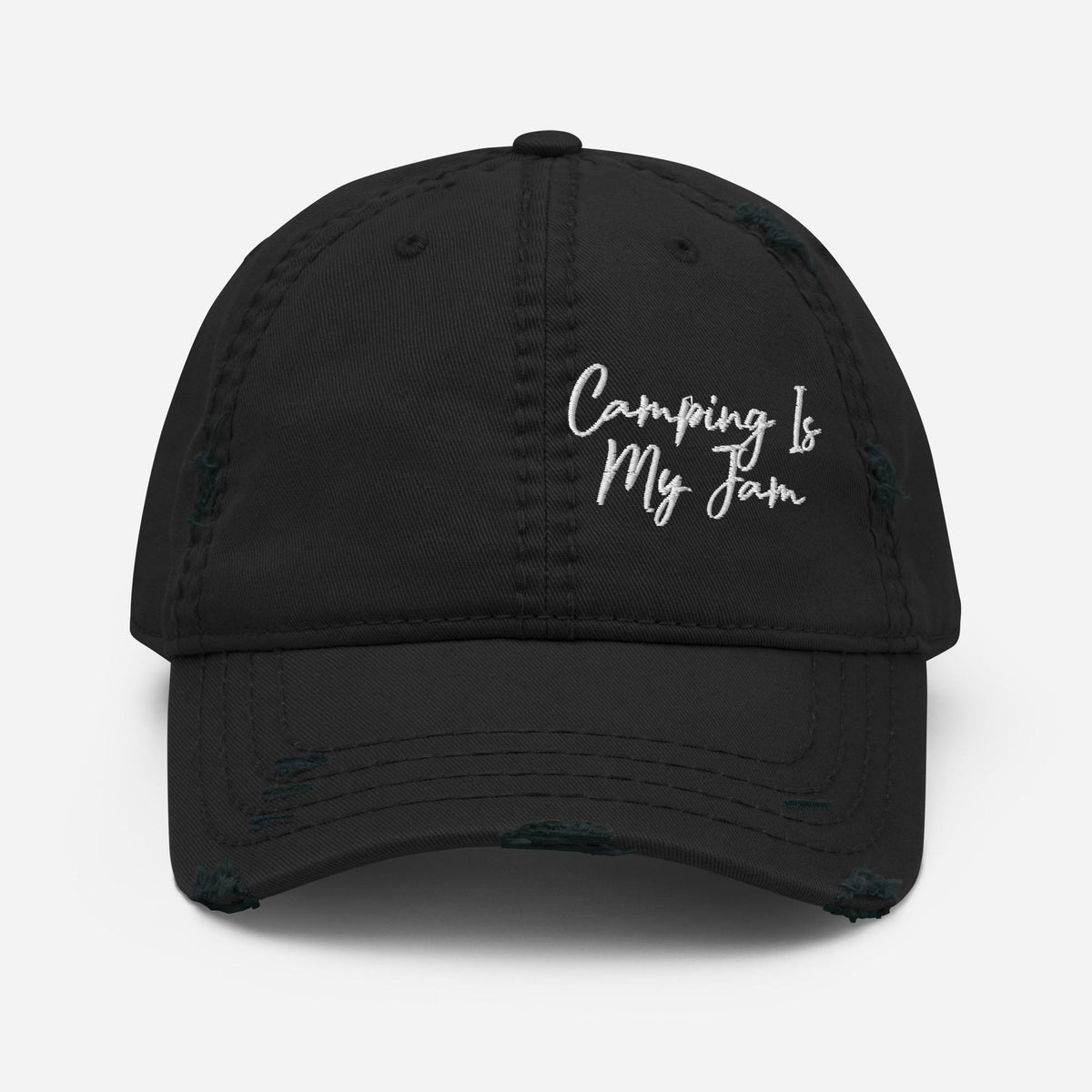 Camping is my Jam Distressed hat Outdoorsman Hat Camping Hat Gift for Camper Graphic Tee – Bold Style · Great Gift For Fans