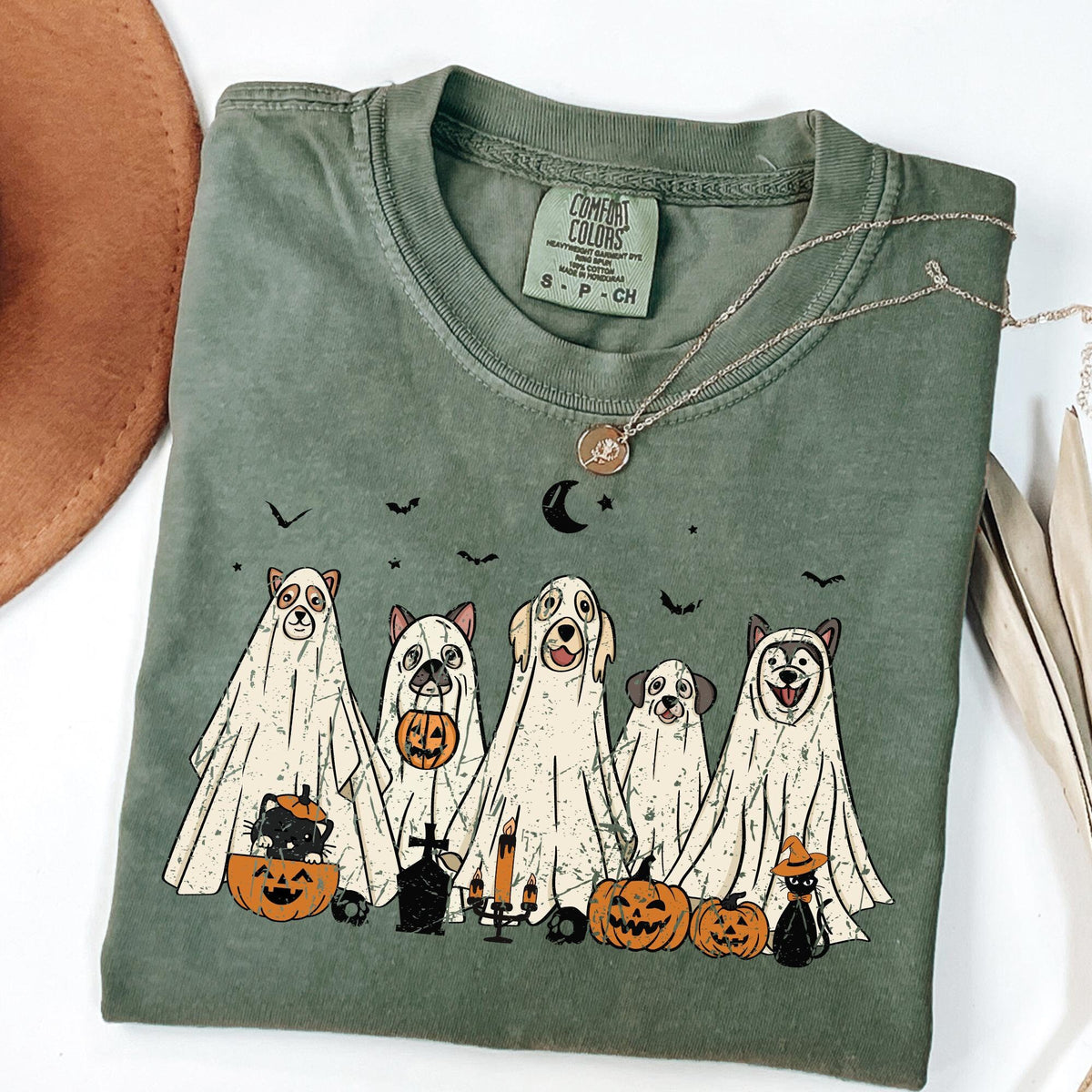 ute Ghost Dog Tshirt Ghost Dog Tee Dog Lovers Tshirt Halloween Cute Shirt Halloween Dog Tshirt Spooky Season Gift Graphic Tee – Feel-Good Design · Great Gift For Fans