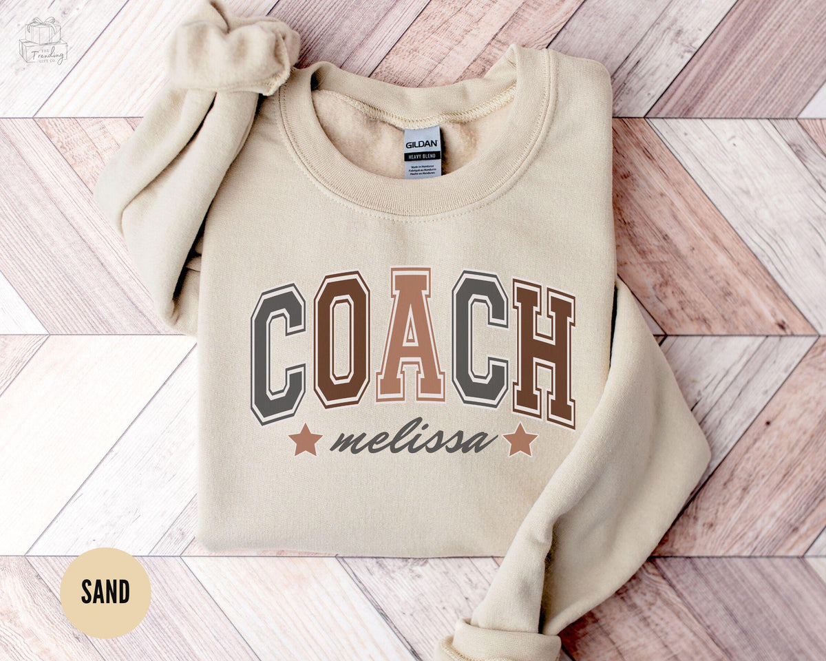 Personalized Coach Sweatshirt Custom Coach GiftCheer Coach Sweater Coach Name Shirt Gifts for Coach Game Day Crewneck Coach Gifts Sweatshirt – Premium Graphic · Perfect For Daily Wear