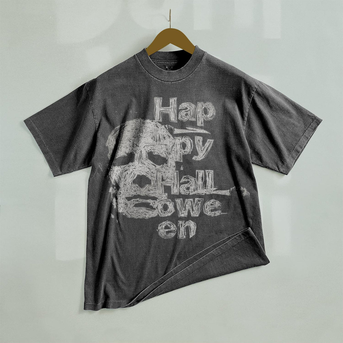 Michael Myers Handmade Bleached shirt Happy Halloween Bleached shirt Unisex Faded black cotton t shirt Gift for him Gift for her Graphic Tee – Warm & Stylish · Top Pick For Any Outfit