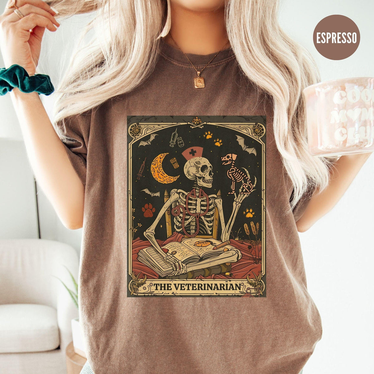 Veterinary Medicine Shirt Skeleton Tarot Vet Tshirt Vet Staff Gift Vet Tech Week Tee Vet Med Nurse Student Grad Gifts Graphic Tee – Everyday Comfort · Must-Have Style