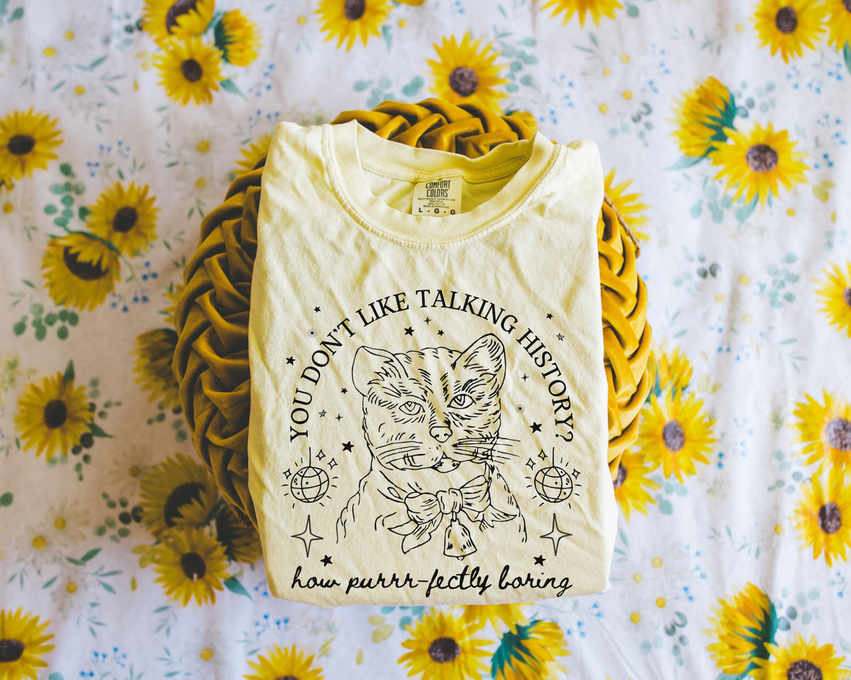 Funny History Tee Shirt for Historian Who Loves Cats Cute History Teacher or Social Studies Teacher TShirt for History Buff Animal Lover Graphic Tee – Aesthetic Look · Perfect For Daily Wear