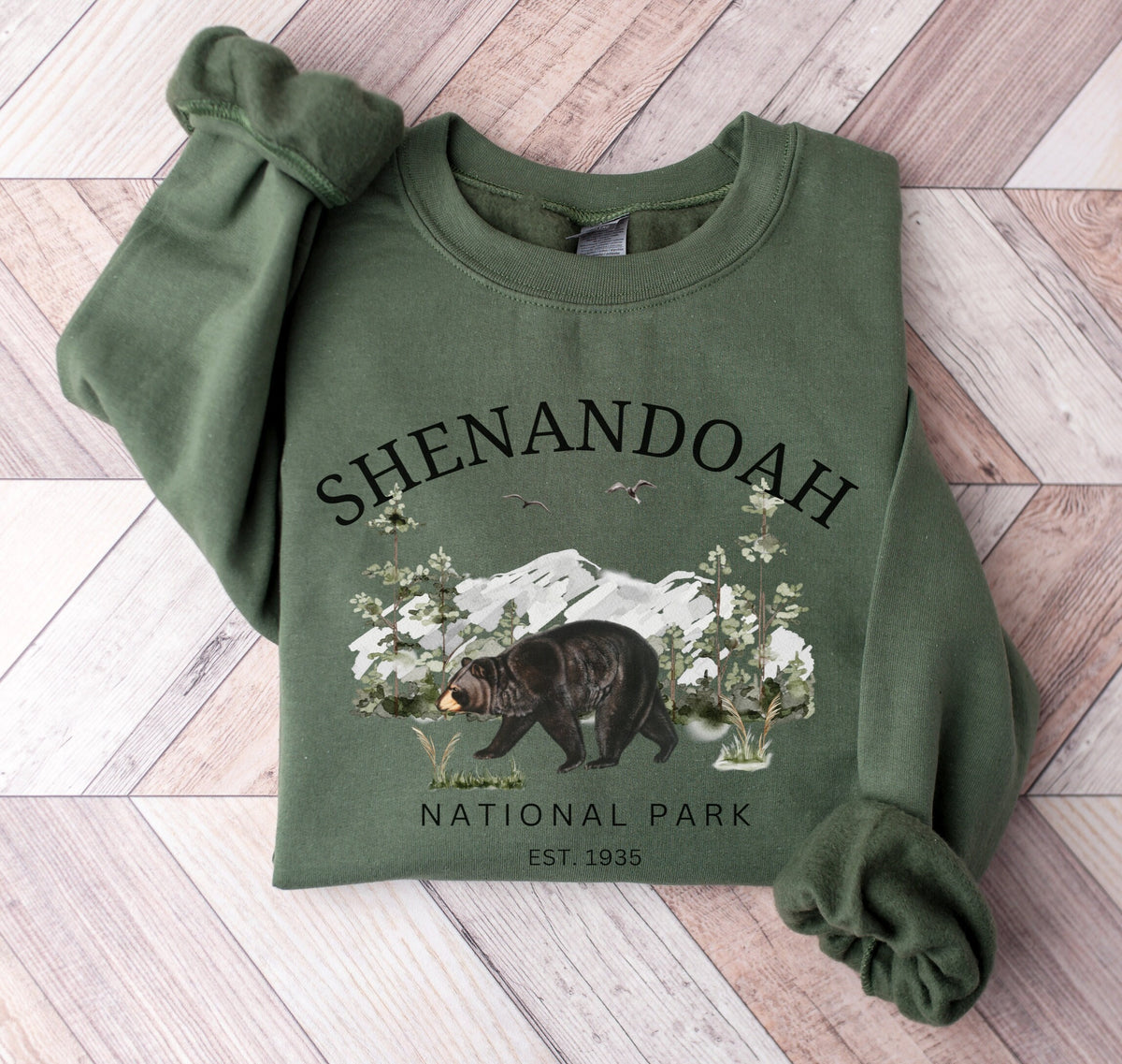 Shenandoah National Park Crewneck Sweatshirt Virginia Black Bear Hiking Pullover Gift Sweatshirt – Easygoing Wear · Top Pick For Any Outfit