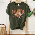 Coquette Thankful Shirt Fall Bow Sweater Thanksgiving Sweatshirt Thanksgiving Dinner Shirt Women39s Autumn Sweatshirt Cute Fall Sweater Sweatshirt – Fan Favorite · Top Pick For Any Outfit