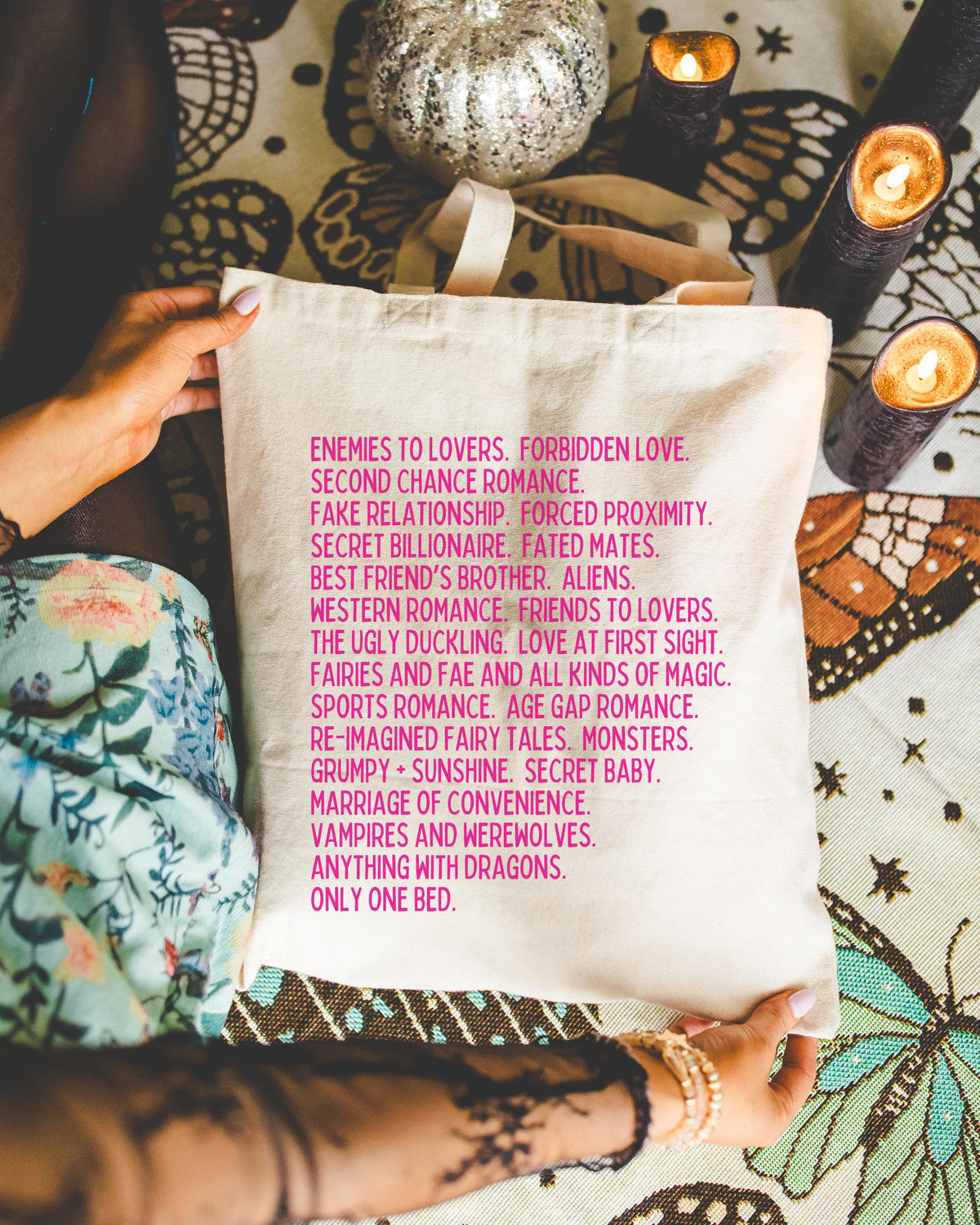 Bookish Romance Tropes Tote for Bookworm Romance Reader Tote Bag for Author Enemies to Lovers Fantasy Romance Cute Book Lover Gift Idea Tote Bag – Premium Graphic · Trending Graphic Apparel