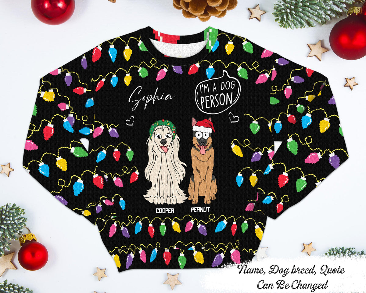 Custom Dog Ugly Christmas Sweater I39m A Dog Person Christmas Sweatshirt Dog Mom Dog Dad Pet Lovers Gift For Him Her Funny Dog Lover Gift Sweatshirt – Everyday Comfort · Perfect For Daily Wear
