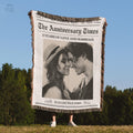 2nd Anniversary gift for Wife Husband Custom Picture Tapestry Cotton Woven Throw Blanket Personalized Photo Blanket for Married Couple Graphic Tee – Fan Favorite · High-Quality Print
