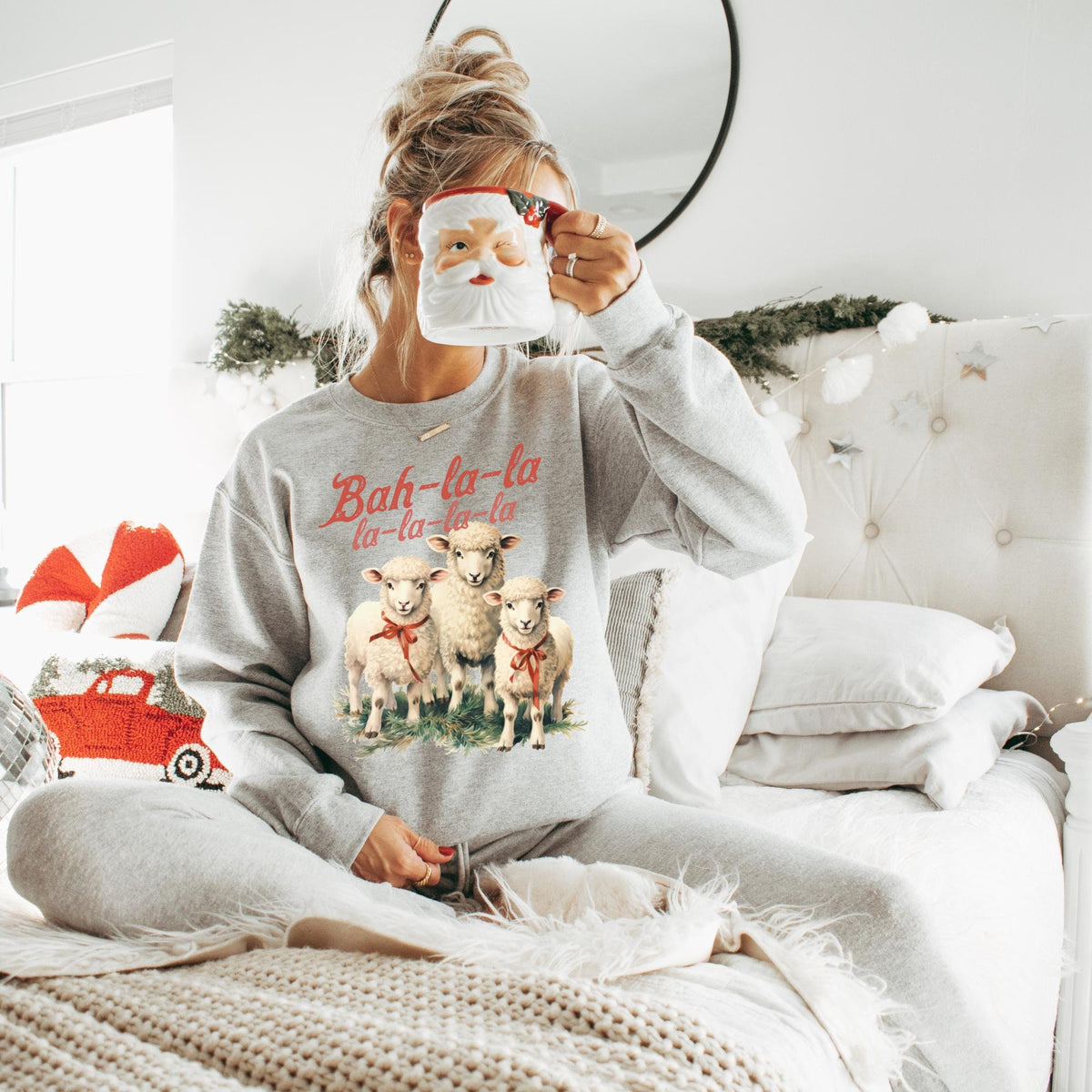 Christmas Sheep Sweatshirt Funny Sheep Sweater Funny Animal Shirt Cute Farmer Shirt Christmas Country Shirt Sheep Gift for Women Sweatshirt – Bold Style · Must-Have Style