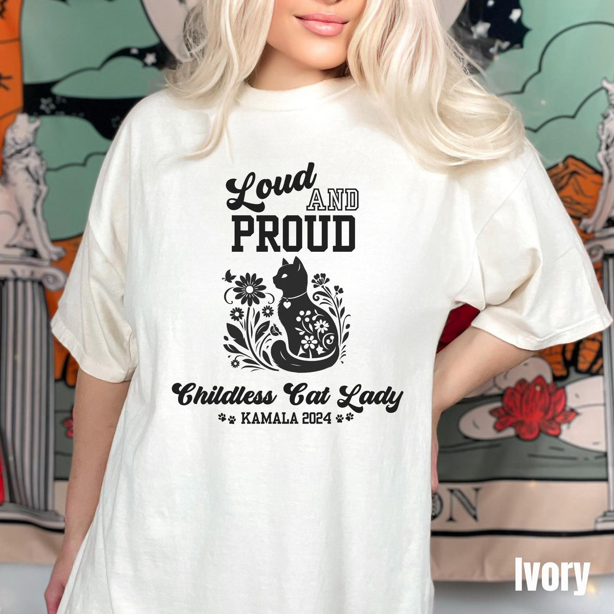 Loud and Proud Childless Cat Lady Tarot Card Shirt Feminist Shirt 2024 Election Shirt Political Gift Kamala Harris 2024 Graphic Tee – Easygoing Wear · Must-Have Style