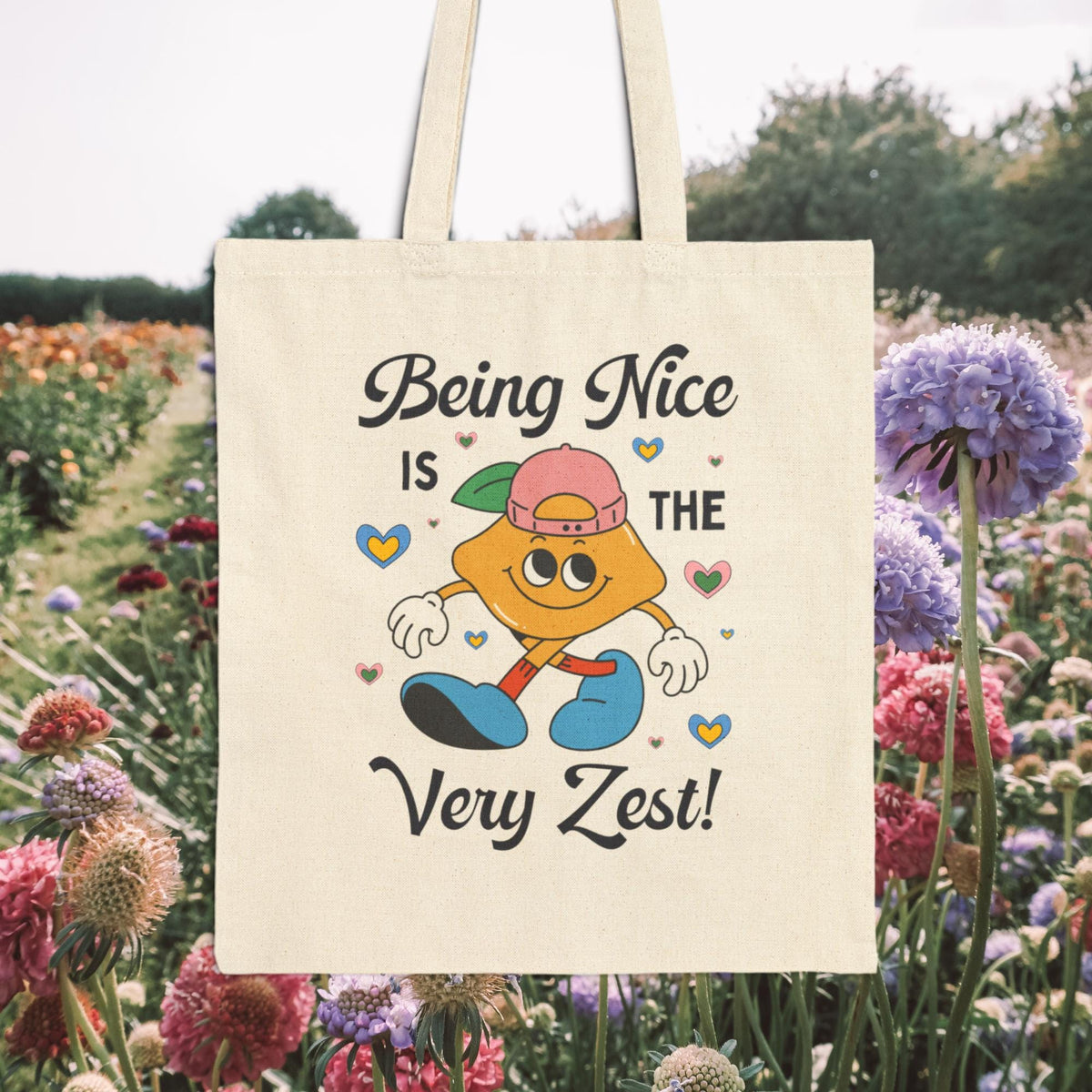 Funny Saying Tote Adorable Y2K Aesthetic Lemon and Cute Retro Hearts Cute Positive Affirmation Tote Bag Kindergarten 1st Grade Teacher Tote Bag – Cozy Vibes · Must-Have Style