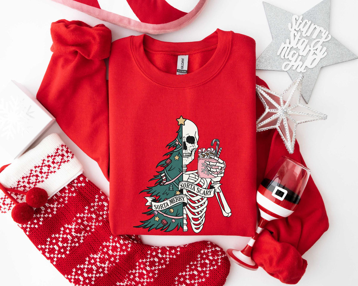 Christmas Skeleton Sweatshirt Christmas Skeleton Tree Sweatshirt Christmas Vibes Sweatshirt Christmas Sweatshirt Gift Xmas Shirt Sweatshirt – Feel-Good Design · Great Gift For Fans