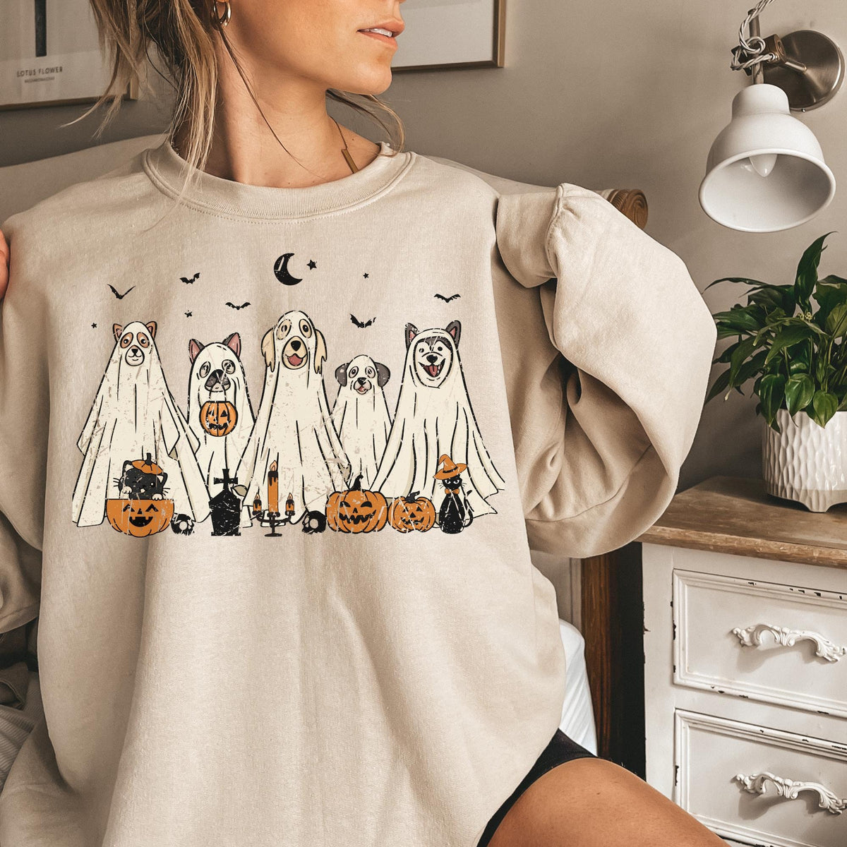 Ghost Dog Sweatshirt Halloween Sweatshirt Retro Spooky Season Ghost Sweatshirt Halloween Dog Sweatshirt Ghost Dog Sweatshirt – Warm & Stylish · Top Pick For Any Outfit