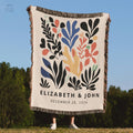 Custom Cotton Anniversary GiftFloral Boho Woven BlanketMatisse Inspired DecorPersonalized Wedding TapestryUnique Couples Monogram Throw Graphic Tee – Warm & Stylish · Perfect For Daily Wear