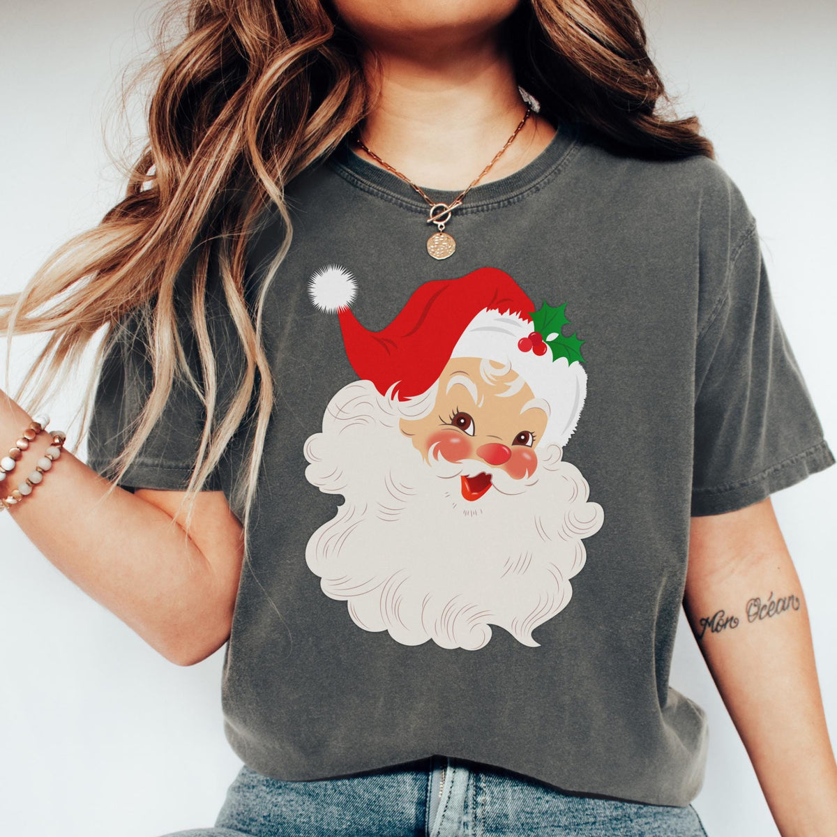 Retro Santa Tee Santa Tee Vintage Graphic Tee Merry Christmas Shirt Vintage Santa Graphic Tee Classic Christmas Graphic Tee – Aesthetic Look · Top Pick For Any Outfit
