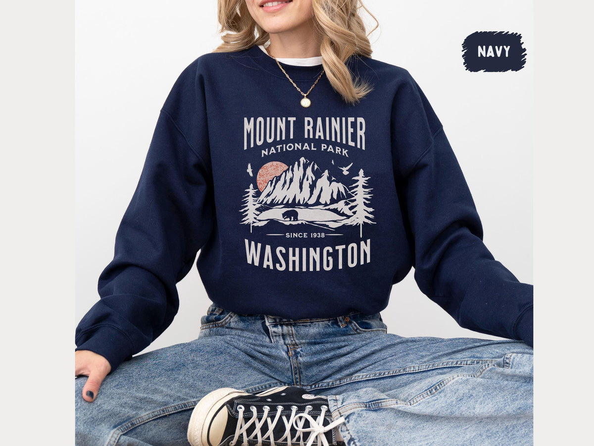 Mount Rainier National Park Sweatshirt Vintage Washington Sweatshirt Mount Rainier National Park gift Mount Rainier Souvenir Hiking shirt Sweatshirt – Easygoing Wear · Great Gift For Fans