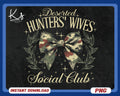 Deserted Hunters Wives Social Club Png Camo Hunting Wife Shirt Design Girls Camo Png Camo Bow Design Png Deer Duck Hunting Bow Png Graphic Tee – Cozy Vibes · Trending Graphic Apparel