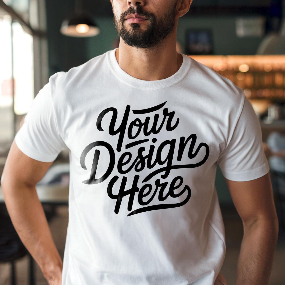 Men39s White Bella Canvas 3001 Mockup Indoor Shirt Mockup Men39s Shirt Model Mockup T Shirt Mockup Bella Canvas T Shirt Shirt Mockup Graphic Tee – Soft Feel · Top Pick For Any Outfit