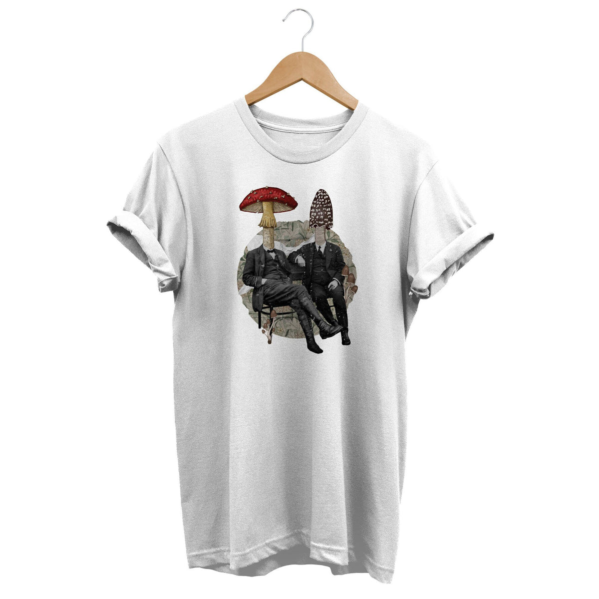 Abstract Collage Mushroom Artsy T shirt Modern Art Clothes Artistic Unusual Gifts Graphic Tee – Everyday Comfort · High-Quality Print