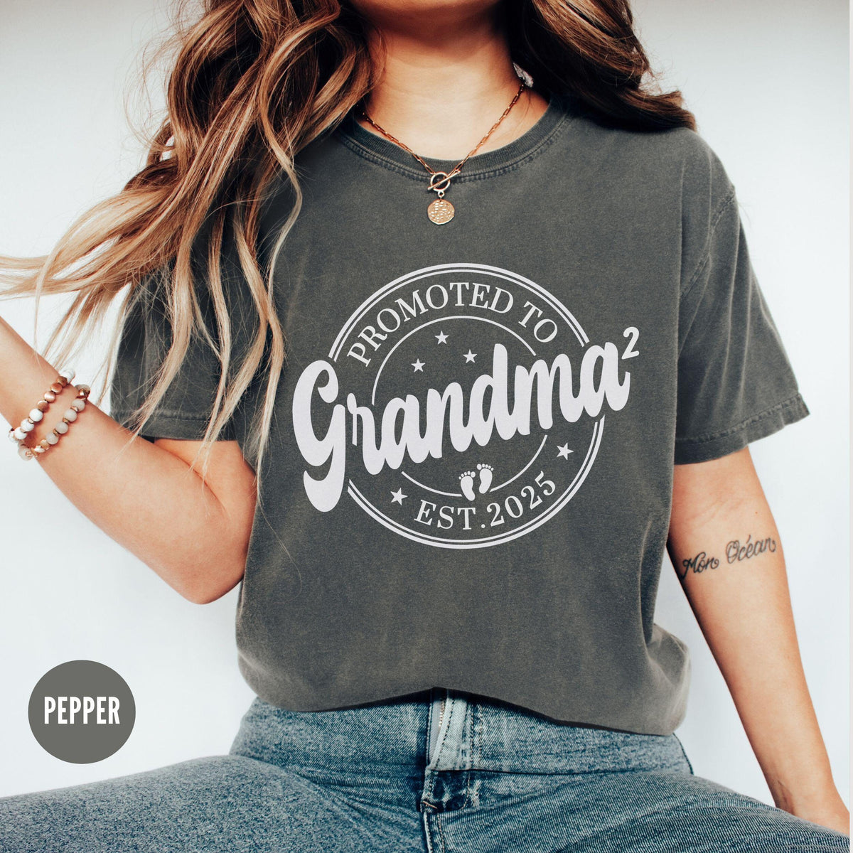 Promoted to Grandma Again Shirt Second Time Grandma TShirt Comfort Colors Pregnancy Reveal Tee Baby Announcement Grandparents Gift Graphic Tee – Warm & Stylish · Trending Graphic Apparel