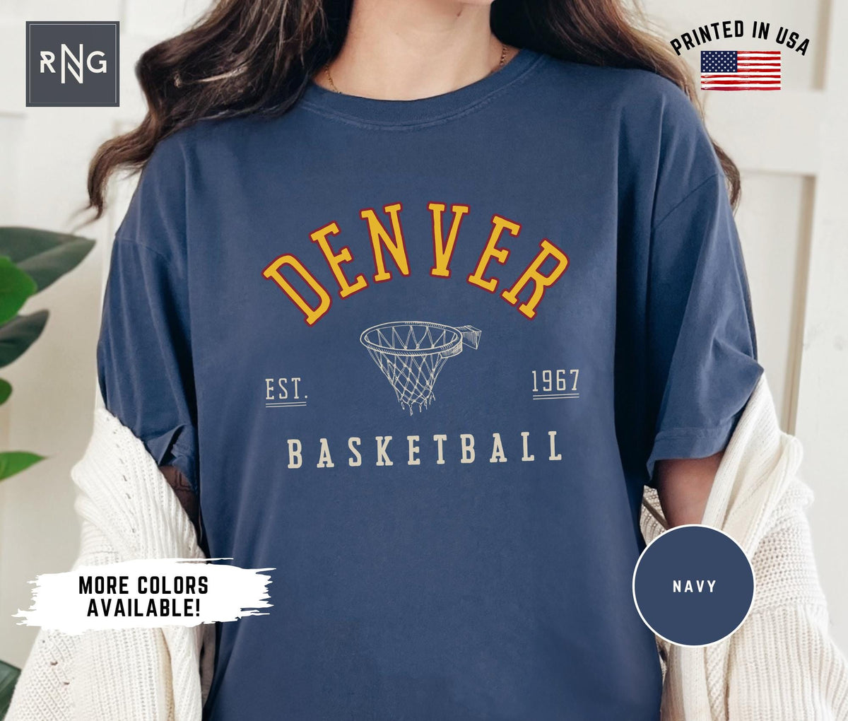 Unisex Denver Basketball Shirt Retro Nugget Basketball Shirt Denver Basketball Apparel Denver Sports Apparel Retro Nugget Basketball Gift Graphic Tee – Bold Style · Trending Graphic Apparel