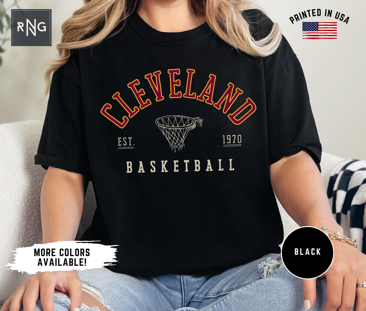 Unisex Cleveland Basketball Shirt Retro Cavalier Basketball Shirt Cleveland Basketball Apparel Cleveland Sports Apparel Cavalier Gift Graphic Tee – Soft Feel · High-Quality Print