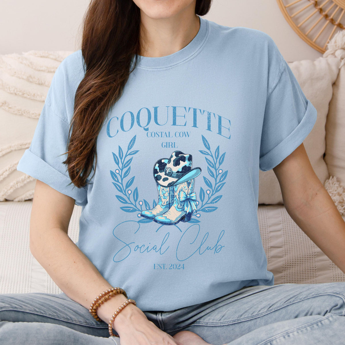 Custom Coastal Cowgirl Bachelorette Party Shirt Beach Bachelorette Shirts Last Toast On The Coast Luxury Social Club Custom Bride Shirt Graphic Tee – Easygoing Wear · High-Quality Print