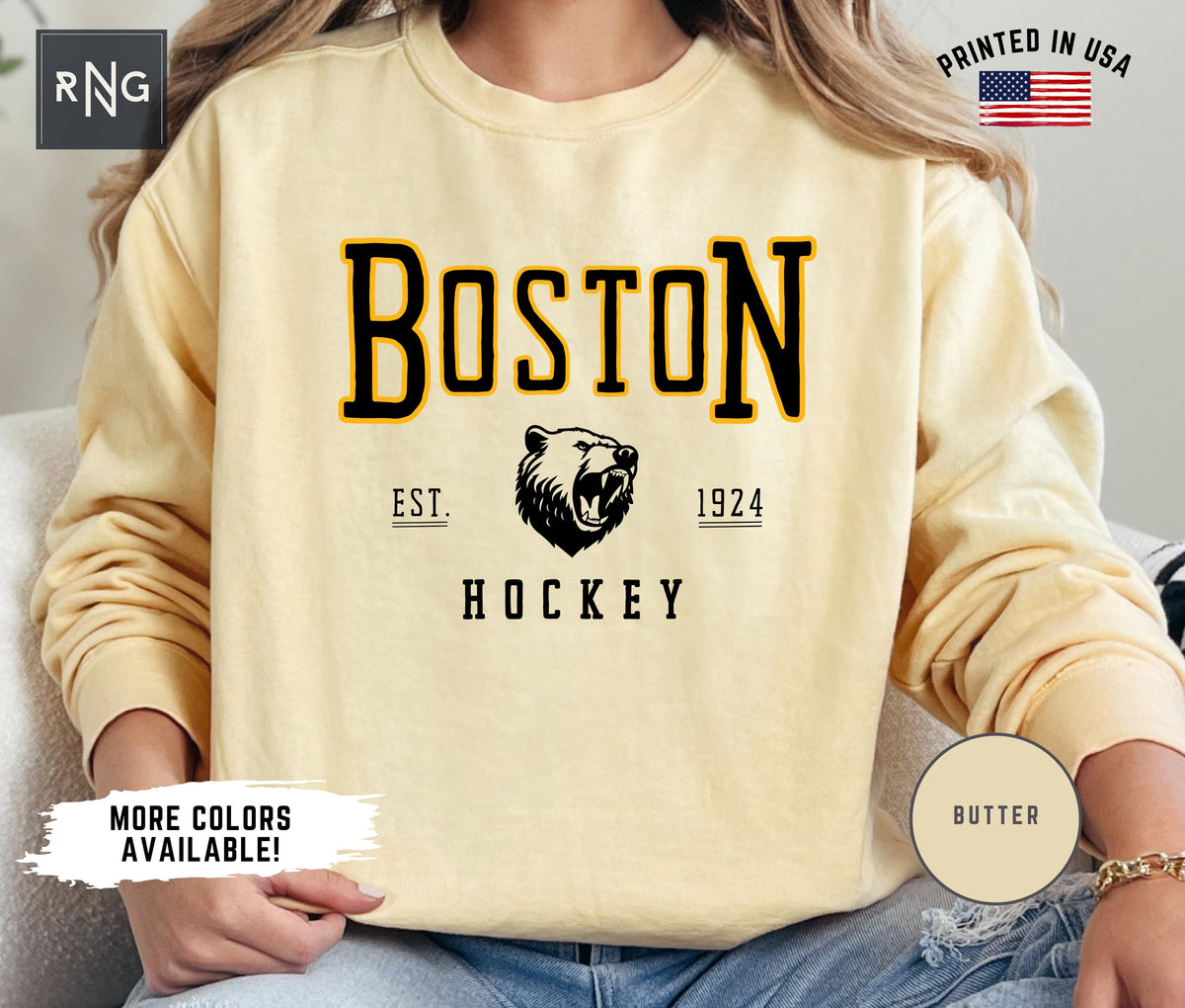 Boston Hockey Shirt Bruin Hockey Sweatshirt Boston Hockey Crewneck Boston Sports Fan Apparel Bruin Hockey Fan Gift Idea Hockey Mom Sweatshirt – Fan Favorite · Perfect For Daily Wear