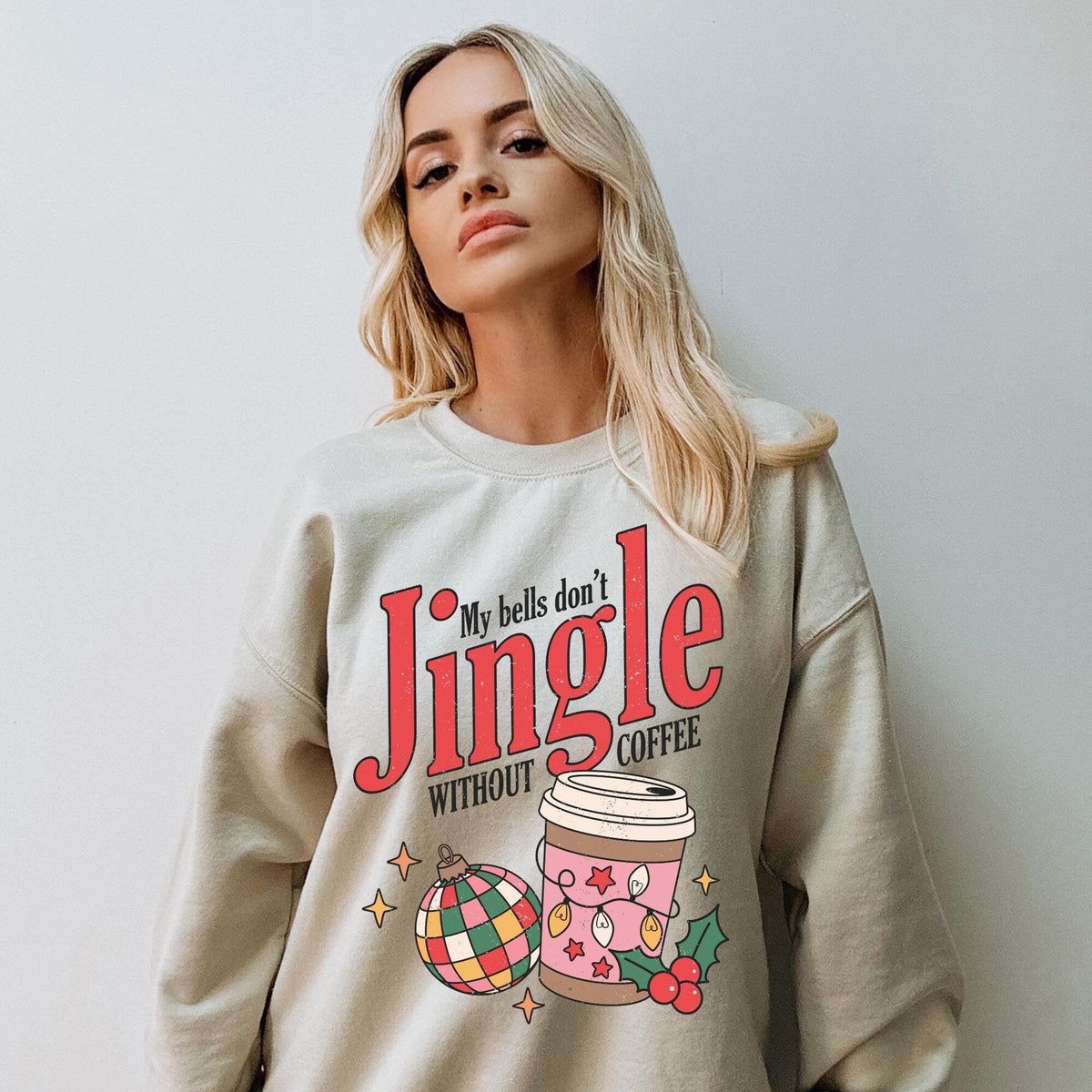 My Bells Don39t Jingle Without Coffee Shirt Funny Christmas Shirt Christmas Crewneck Christmas Coffee Shirt Coffee Lover Gift Graphic Tee – Bold Style · High-Quality Print