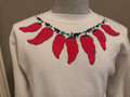 Vintage 8039s Chili Pepper Necklace Crewneck Sweatshirt M Sweatshirt – Warm & Stylish · Great Gift For Fans