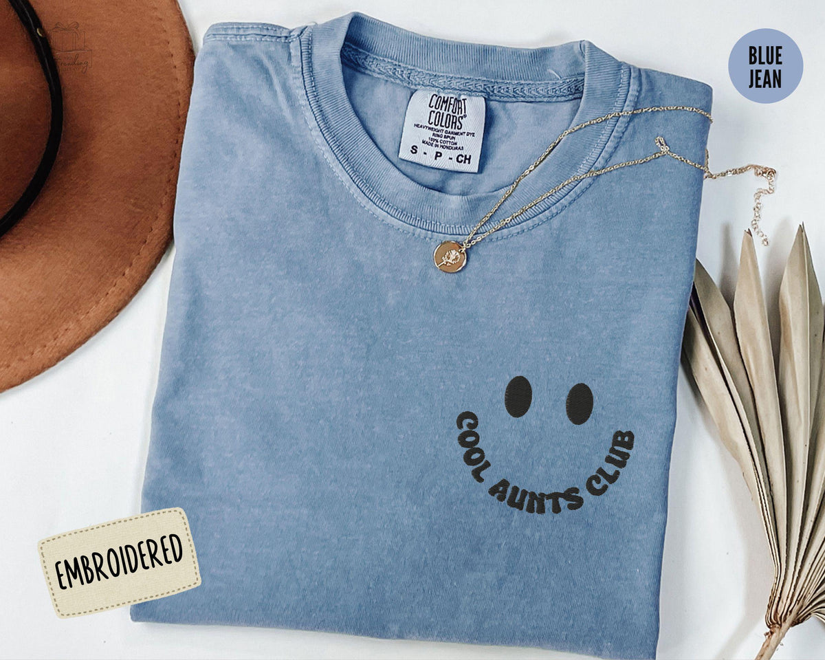Embroidered Cool Aunts Club Shirt Comfort Colors Aunt Shirt Auntie Shirt New Aunt Gift Mother39s Day Pregnancy Announcement For Aunt Graphic Tee – Bold Style · Perfect For Daily Wear