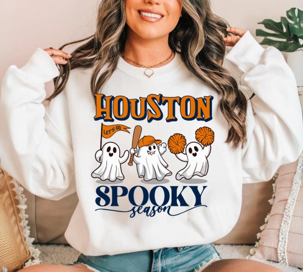 Vintage Houston Baseball Spooky Season Cute Ghost Sweatshirt Houston Baseball Team 90s Hoodie Baseball Mom Sweatshirt Gift For Mom Hoodie – Cozy Vibes · Must-Have Style