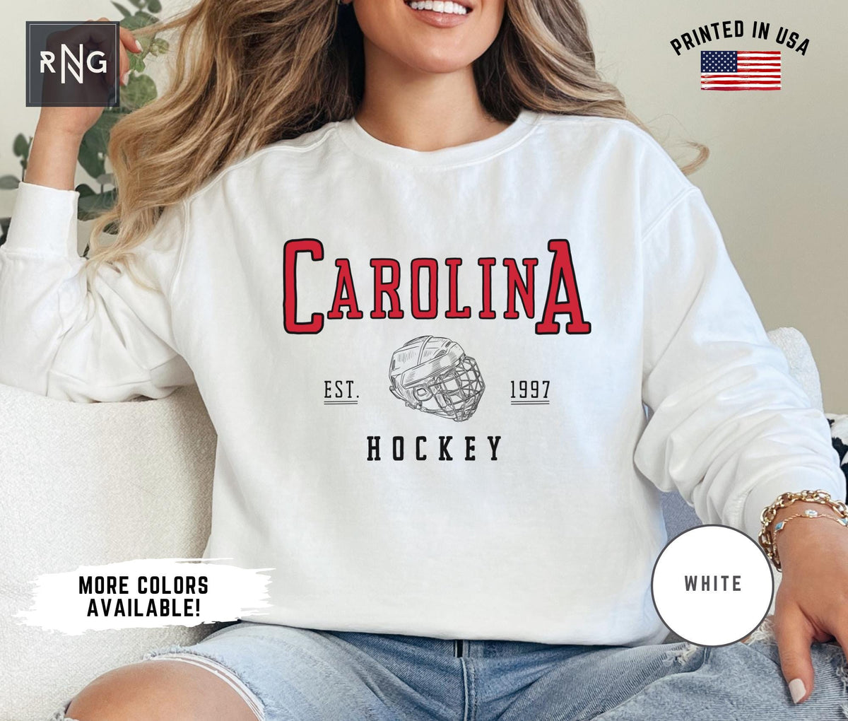 Carolina Hockey Shirt Hurricane Hockey Sweatshirt Carolina Hockey Crewneck Carolina Sports Fan Apparel Hurricane Fan Gift Idea Sweatshirt – Fan Favorite · High-Quality Print
