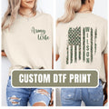 Custom Military DTF Print Personalize with any Military Branch and Title Front and Back Design Included For Army Mom Army Wife Navy Dad Graphic Tee – Bold Style · High-Quality Print