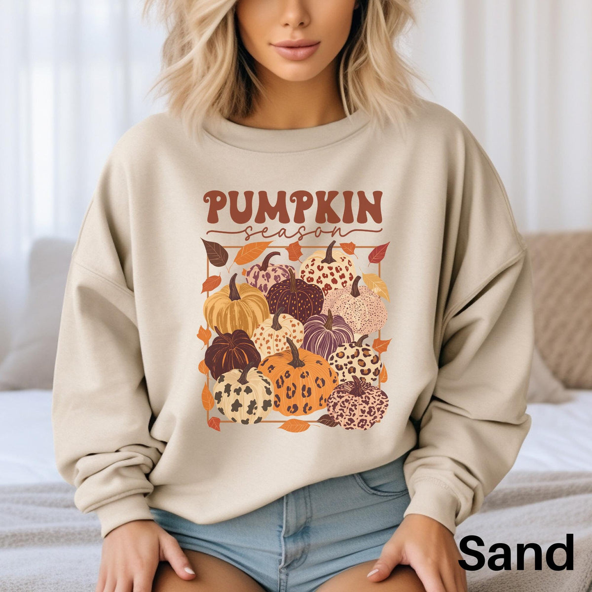 Retro Pumpkin Sweatshirt Happy Fall Shirt Autumn Season Sweater Cute Fall Sweatshirt Fall Graphic Thanksgiving Tee Cute Fall Clothing Sweatshirt – Cozy Vibes · Great Gift For Fans