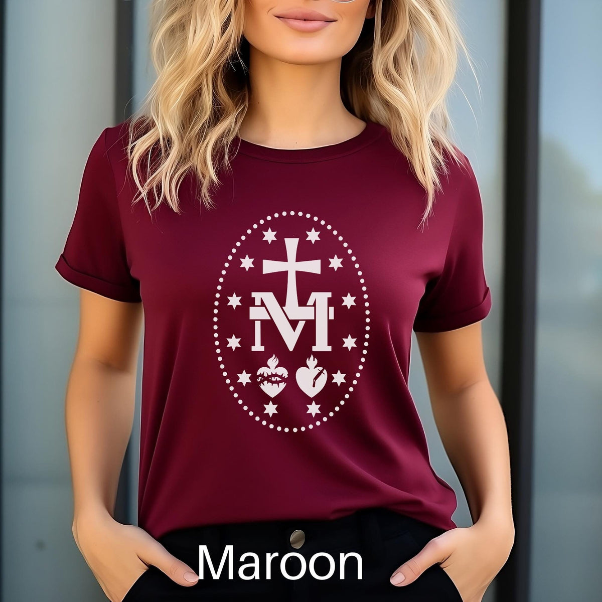 Miraculous Medal Shirt Marian Catholic Shirt Virgin Mary Shirt Traditional Catholic Gift Christian Shirt Religious Gift for Women Graphic Tee – Aesthetic Look · Trending Graphic Apparel