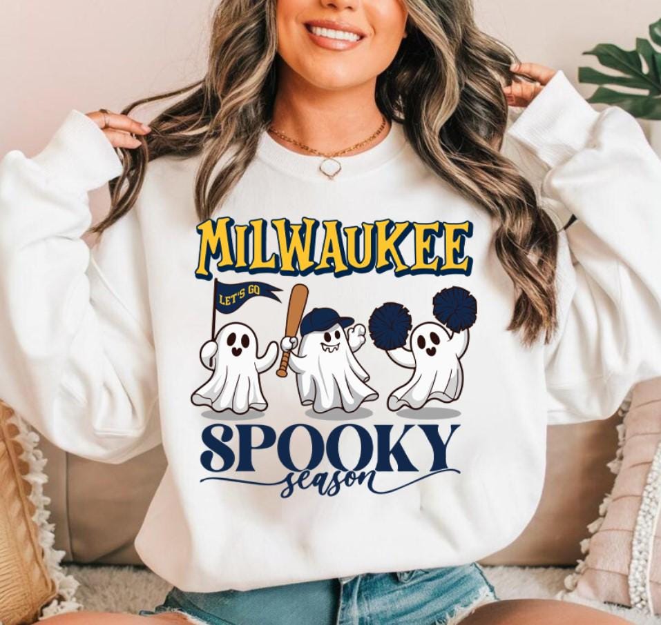 Milwaukee Baseball Team Spooky Season Cute Vintage Sweatshirt Lets Go Milwaukee Baseball Team Retro 90s Hoodie Baseball Mom Shirt For Her Hoodie – Feel-Good Design · Great Gift For Fans