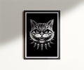 Gothic Cat Print Punk Cat Poster Kitty Skulls Spiked Collar Wall Decor Dark Feline Artwork Heavy Metal Cat Wall Art Festival Clothes Graphic Tee – Fan Favorite · Top Pick For Any Outfit