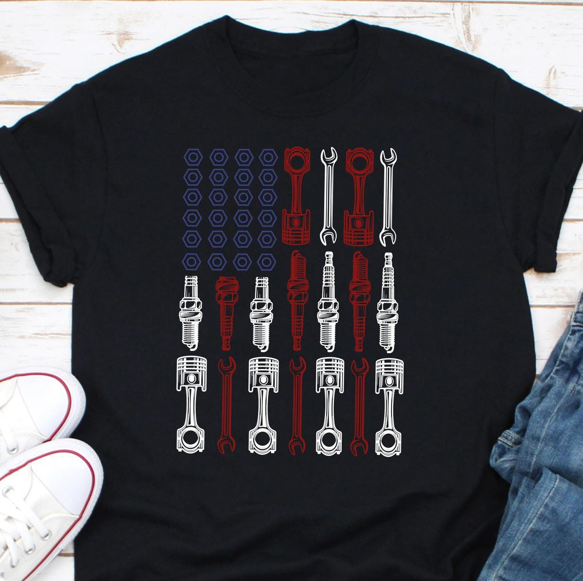 Flag of the Mechanics Patriotic Wrench Shirt for Men and Women American Flag Mechanic Shirt Gifts For Mechanics Graphic Tee – Everyday Comfort · High-Quality Print