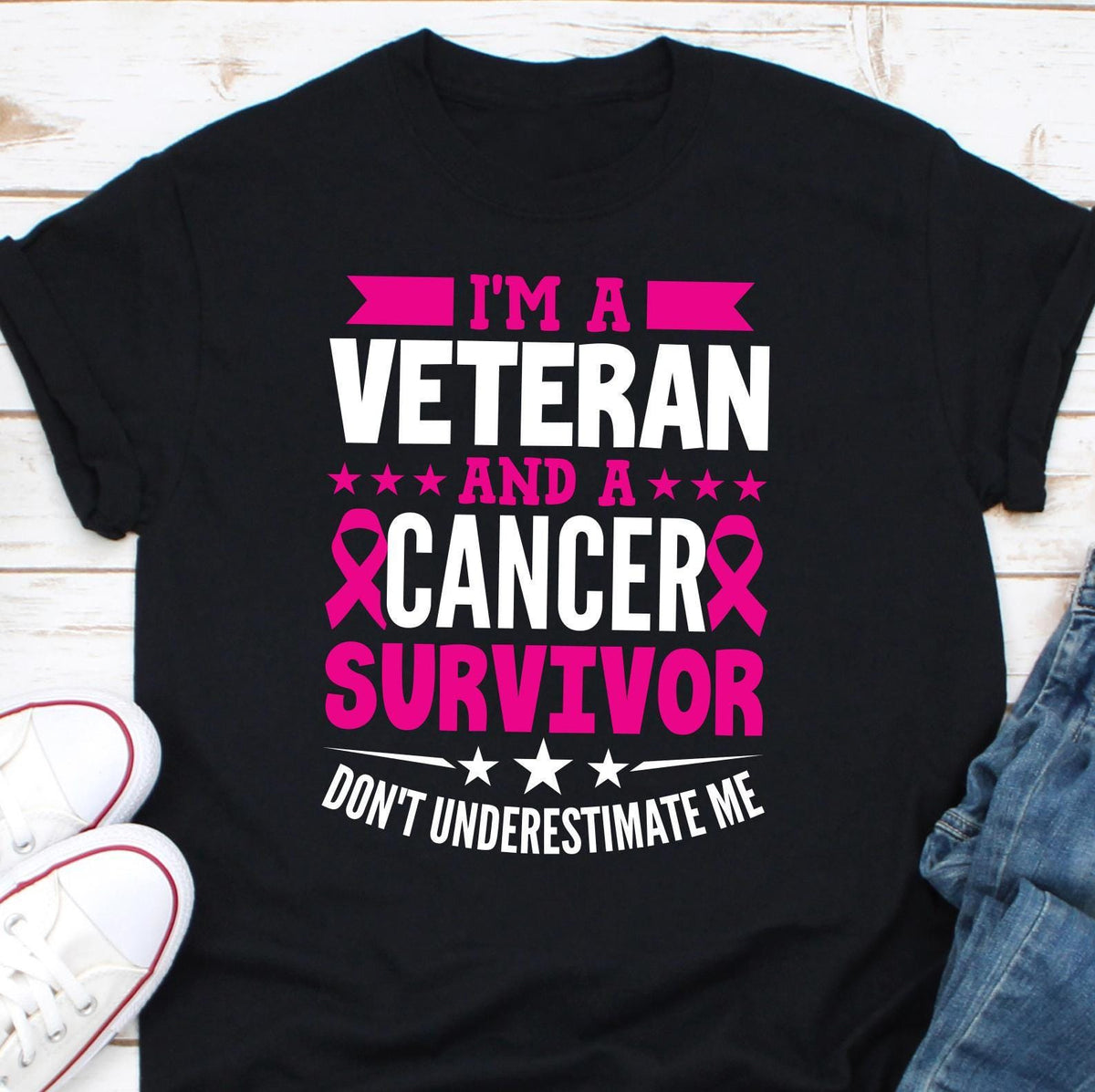 I39m A Veteran And A Breast Cancer Survivor Shirt Cancer Awareness Shirt For Chemotherapy Veteran Cancer Survivor Cancer Warrior Shirt Graphic Tee – Premium Graphic · Great Gift For Fans