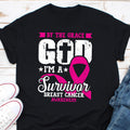 By The Grace Of God I39m A Survivor T Shirt Breast Cancer Awareness Shirt Eagle Cancer Shirt American Flag Shirt Cancer Fighter Shirt Graphic Tee – Everyday Comfort · High-Quality Print