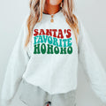 Santa39s Favorite Ho Funny Christmas Sweatshirt Funny Holiday Shirt Sweatshirt – Cozy Vibes · Great Gift For Fans