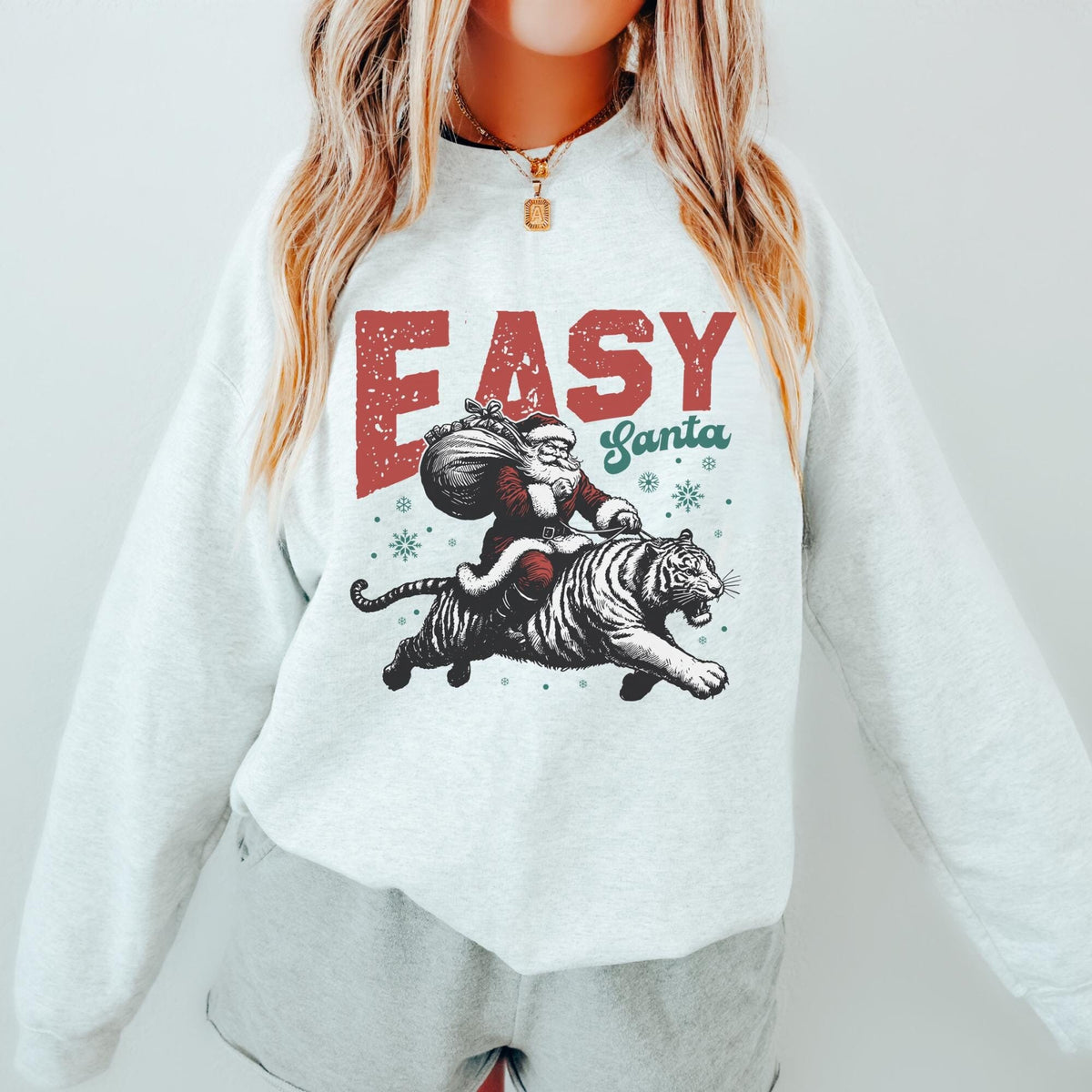 Retro Easy Santa Sweatshirt Santa Claus Sweatshirt Mama Christmas Sweatshirt Retro Santa Sweatshirt Holiday Mama Sweatshirt Sweatshirt – Soft Feel · Perfect For Daily Wear