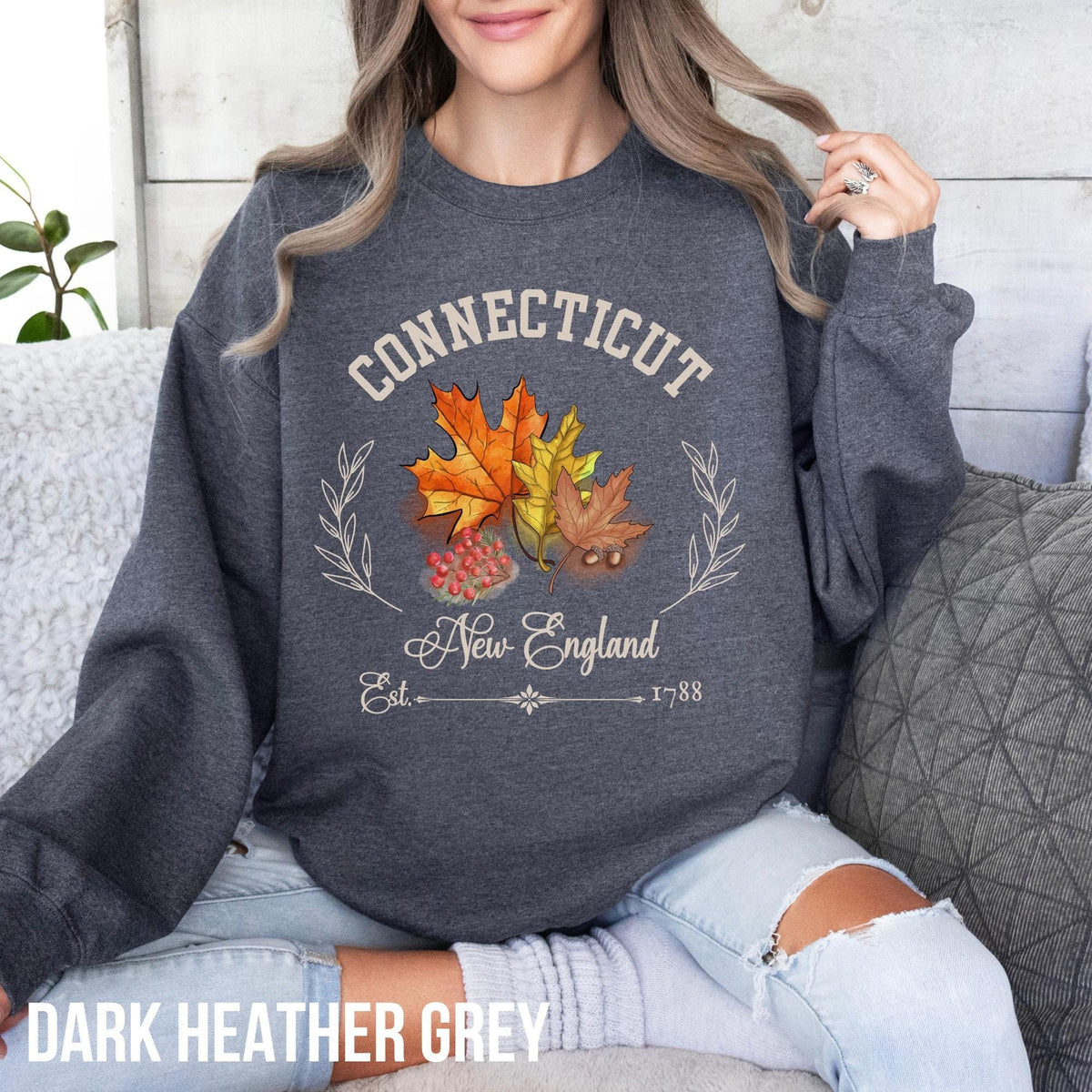 Connecticut Sweatshirt Leaf Peeping Sweater Connecticut Vacation Shirt New England Souvenir Shirt Cute Fall Shirt Falling Leaves Sweatshirt – Warm & Stylish · Great Gift For Fans